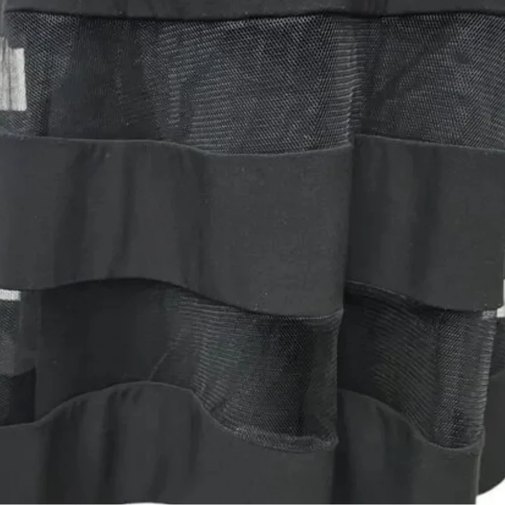 Ralph Lauren Black Tiered Mesh Faux Wrap Dress - Picture 14 of 15